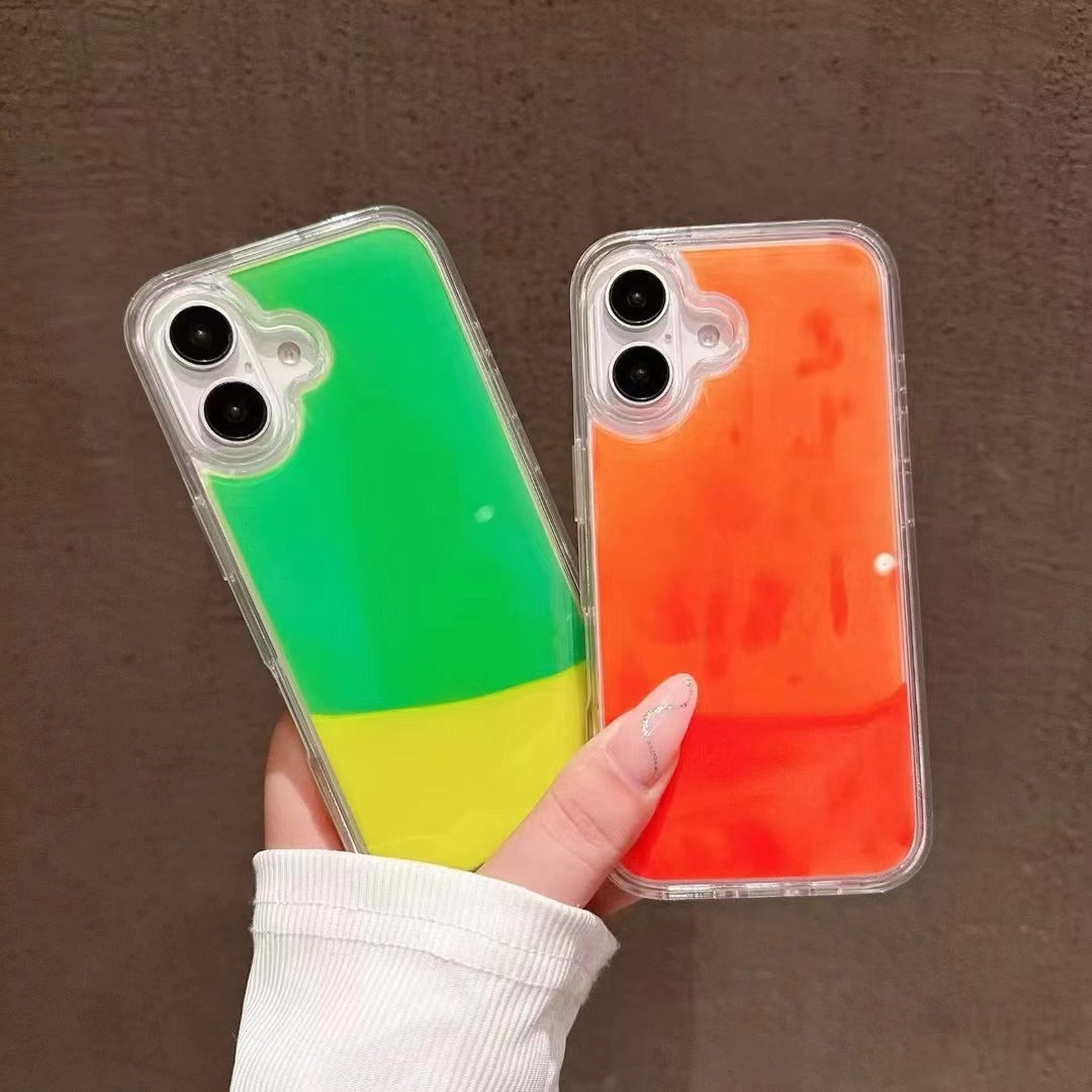 Simple Luminous Glitter Powder Quicksand Drop-resistant Hard Shell Phone Case