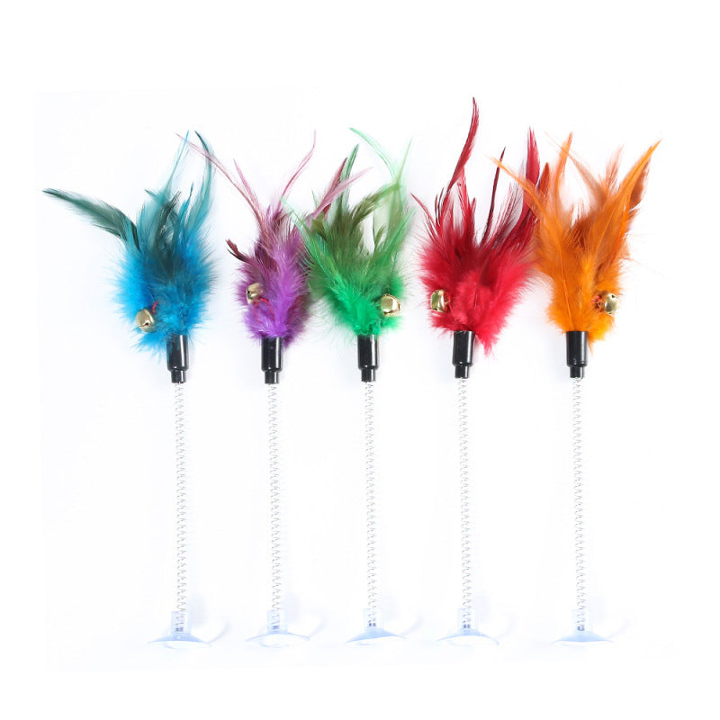 Random Colour Plastic Cat Toys Feather Funny Cat Mice Shape 20 x 10cm False Mouse Pet Products Bottom Sucker Elastic 1PC b7b5
