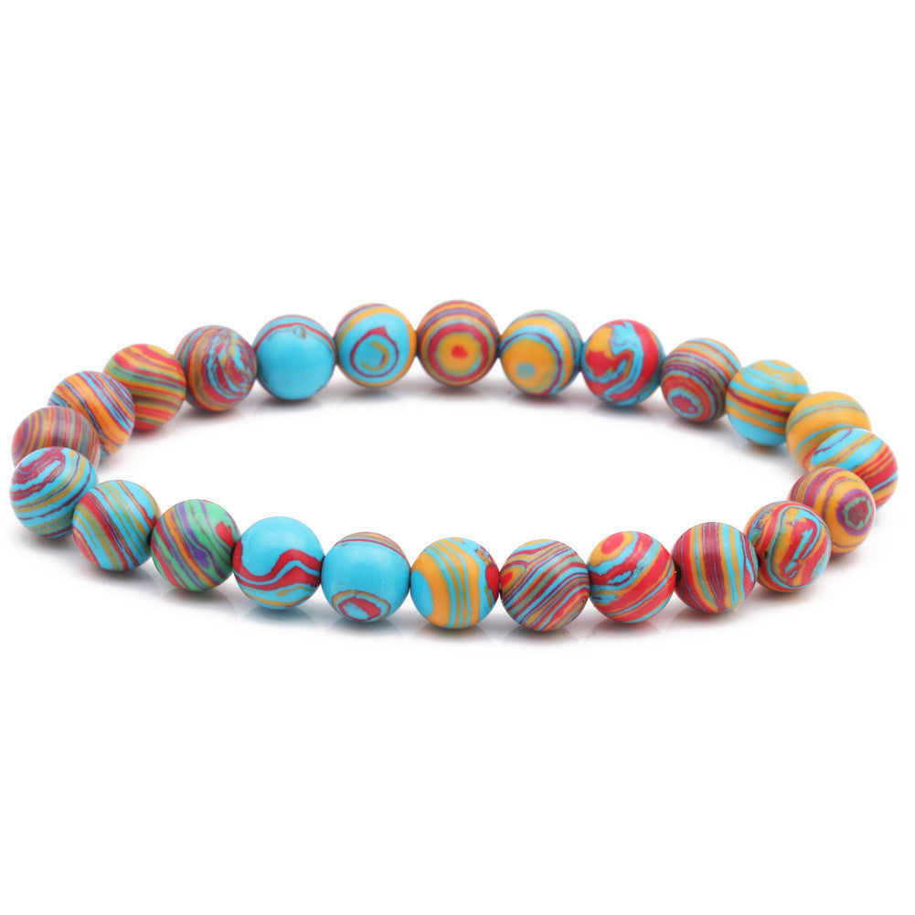 Blue Stone 8mm Dot Stone Beaded Bracelet b7e33332 c6fe 4278 8d6a b50fa7d55f45