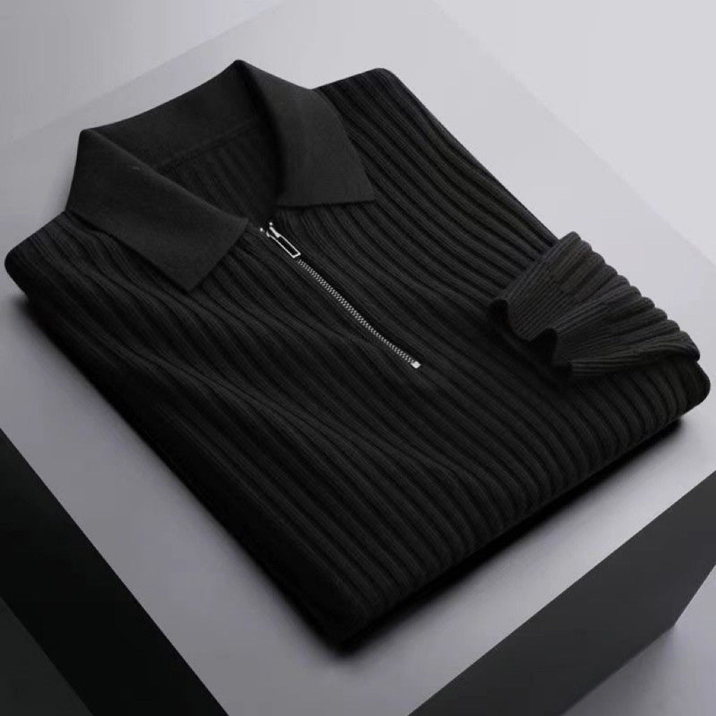Lapel Knitted Polo Shirt Warm Bedford Cord Sweater Men's Half Zipper Knitted Top b7f9821f 2c19 470d be5c 8866ec52cd71