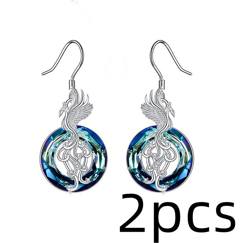 New Firebird Crystal Pendant Necklace Women's Colorful Phoenix Earrings b80da328 5d6c 4b00 8231 ea9bf67f7d1e