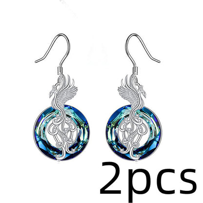 New Firebird Crystal Pendant Necklace Women's Colorful Phoenix Earrings b80da328 5d6c 4b00 8231 ea9bf67f7d1e