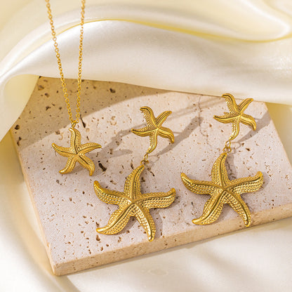 Stainless Steel Necklace Earrings Women's Jewelry Suit b8112f70 3b64 4c11 b429 c029cfb950ac