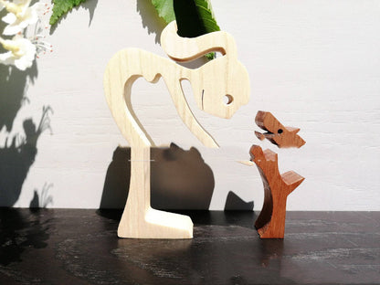 DIY Figurine Wood Dog Ornament Sculpture Home Decoration A Man A Dog Wood Sculpture Christmas Gifts Model Decor b8251957 d2fc