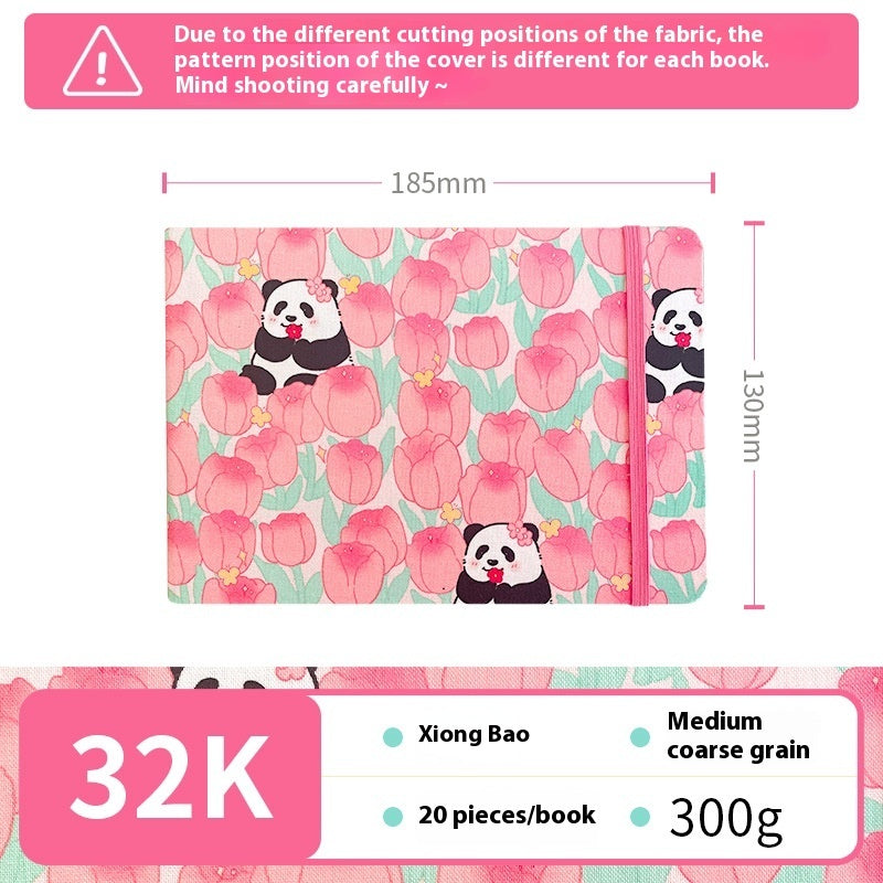 Feiluniao Watercolor Notebook Fabric Handmade Mini Portable Portable Character Sketch Hand Painted Graffiti Drawing Book - 图片 28