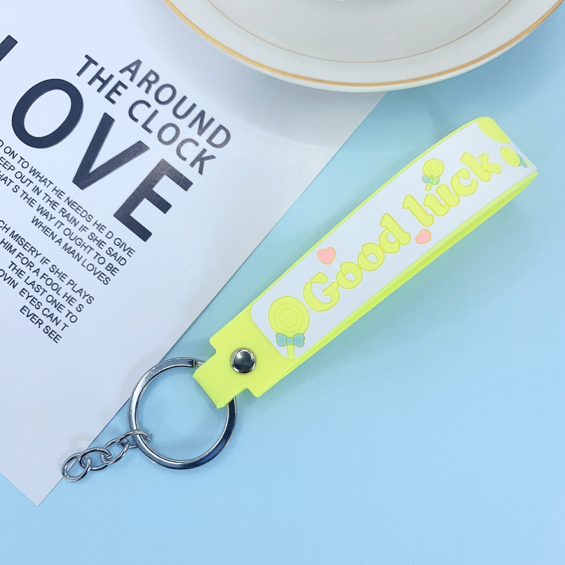 Lollipop Rainbow-colored Belt Hand Strap Keychain b8530b15 a441 48e6 8509 d9e3d9a42016
