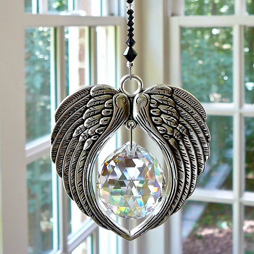 Angel Wings Metal Car Pendant Crystal Decorative Pendant b857890a af09 427f 9755 b75bf3f29d1e