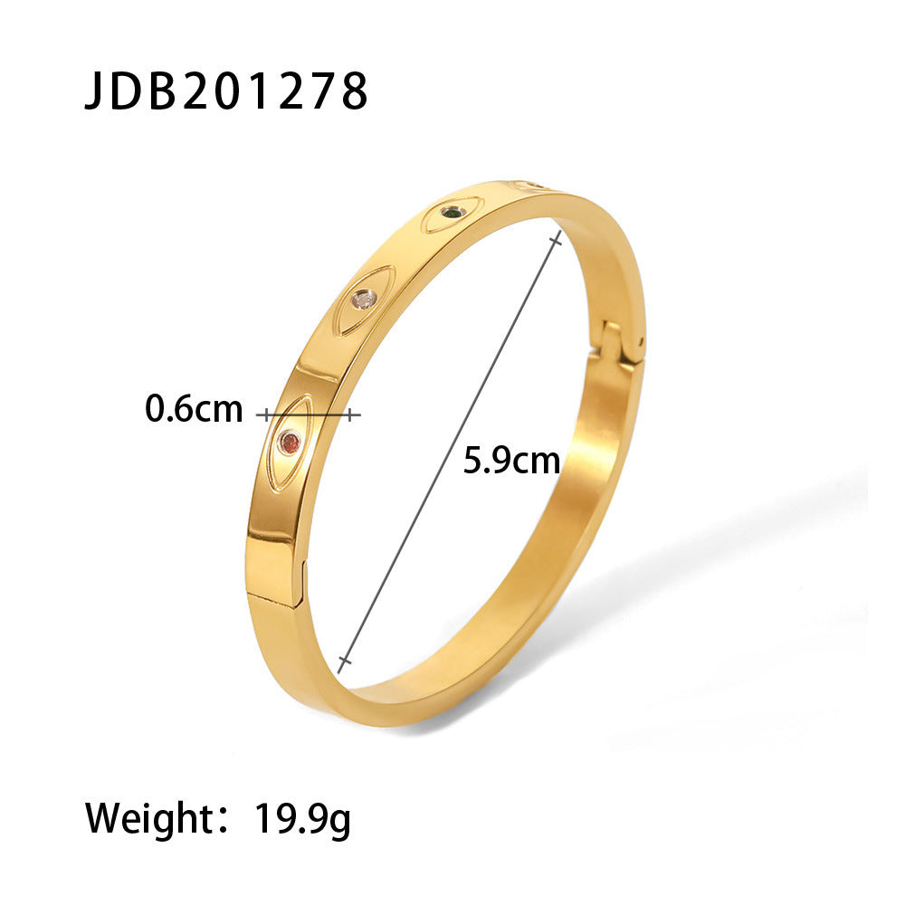 Fashionable And Versatile Gold-plated Stainless Steel Bracelets With Zirconia b865adf9 9928 4754 8596 d4b3aa8b99ce