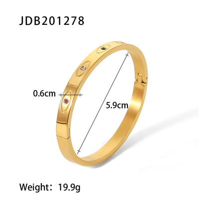 Fashionable And Versatile Gold-plated Stainless Steel Bracelets With Zirconia b865adf9 9928 4754 8596 d4b3aa8b99ce