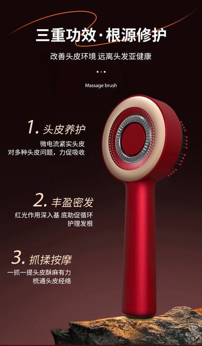 Electric Massage Comb Home Scalp Drain Comb Red Light Anti-slip Hair Care Multi-functional Massage Comb