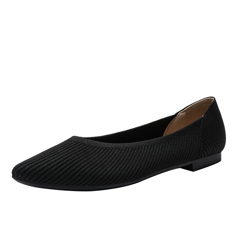 Summer New Flying Woven Princess Soft Bottom Pointed Toe Shallow Mouth Female Versatile Single-layer Shoes b88ab411 64aa 4fef