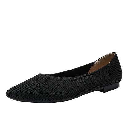 Summer New Flying Woven Princess Soft Bottom Pointed Toe Shallow Mouth Female Versatile Single-layer Shoes b88ab411 64aa 4fef