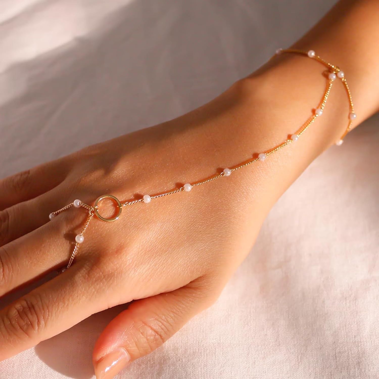 Small Rice-shaped Beads Rice Beads Zircon Pearl Ring Chain Love Finger Chain Ornament b8d1ab9c f0e9 4278 a2d6 29ca0f5f4f67