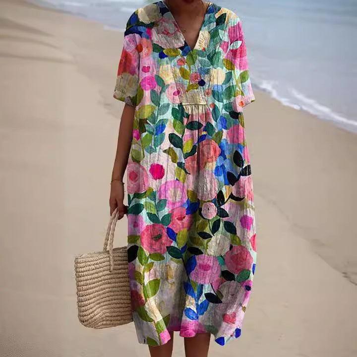 Women's Comfortable Loose Printed Long Dress b8d6b51a 123e 4484 afe5 a7fb7b11d0f8
