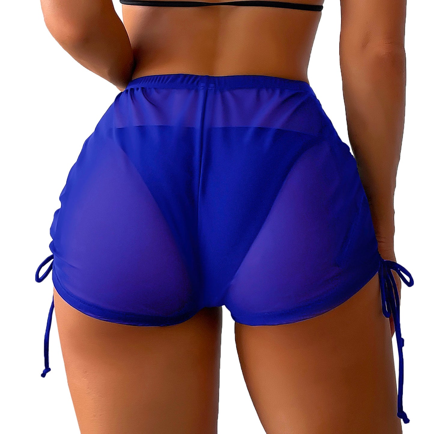 DWomen Side Drawstring Mesh Cover Up Shorts Perspective Beach b8de73f5 da7e 48ff 9e60 38aeba6ac778