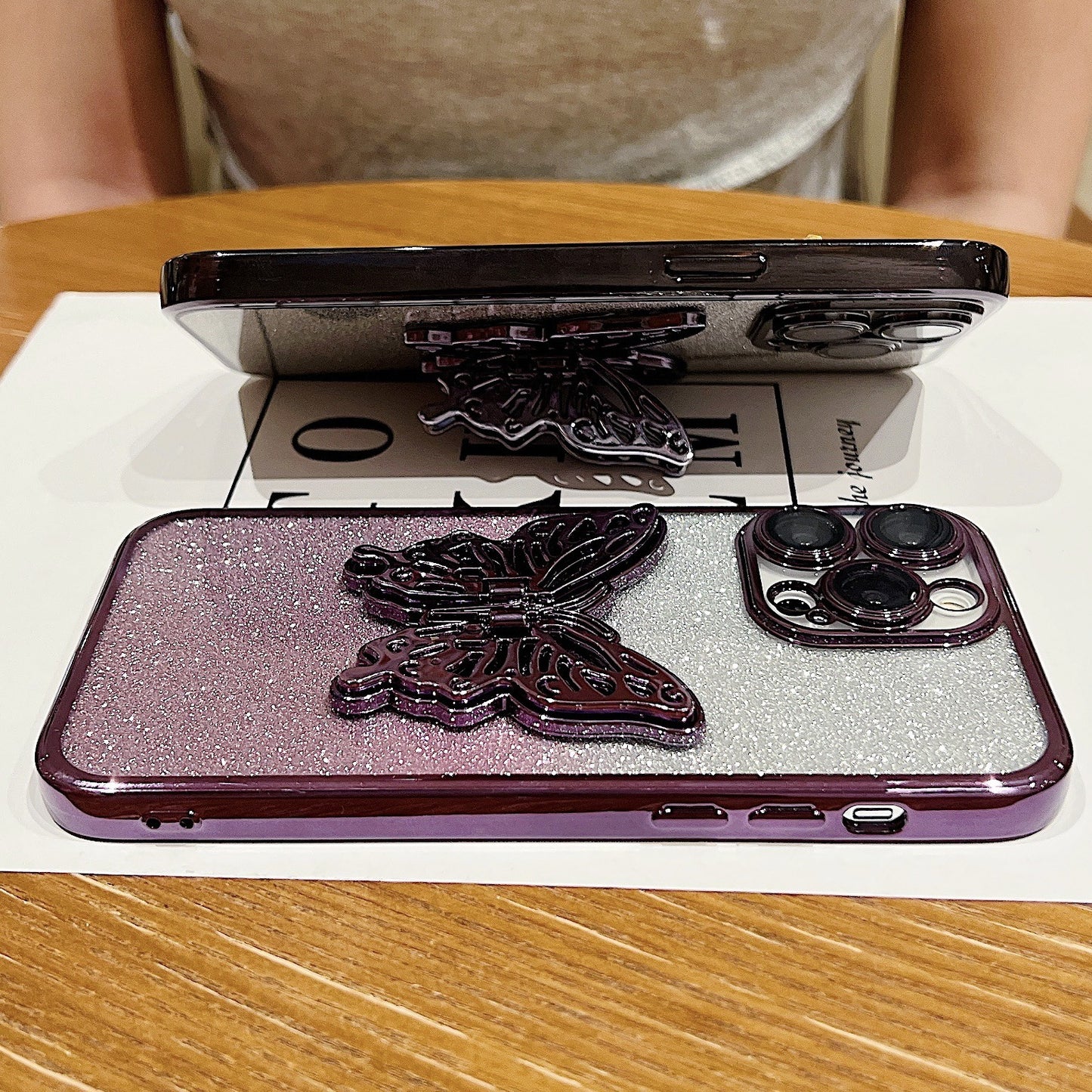 Hollow Butterfly Phone Case Gradient Transparent Plating Protective Cover b8e71e57 befe 4fd9 a32f ce37699dca42