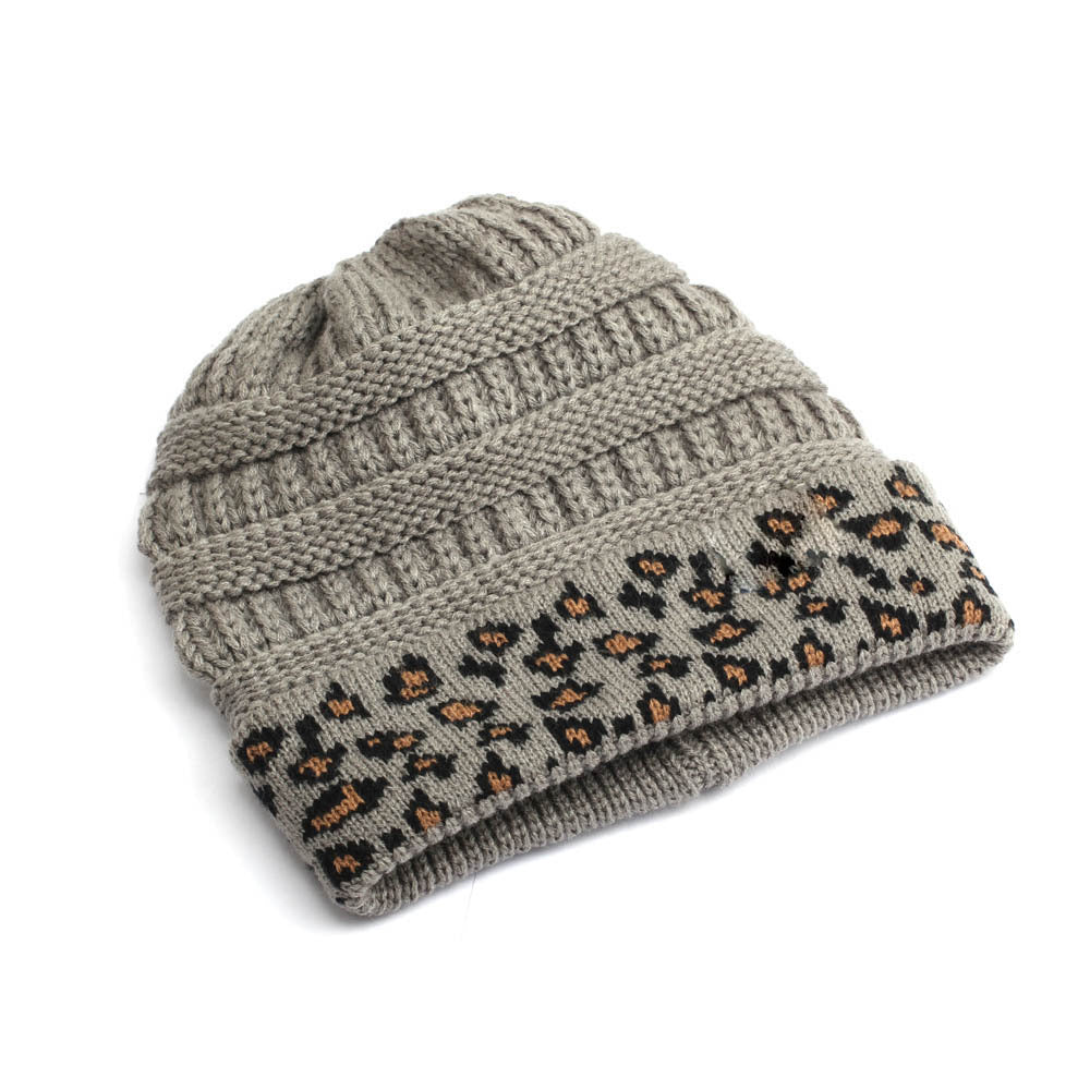 Beanie Women's Warm Leopard Print Knitted Hat Winter b8e7fa33 2ec6 418d 8d99 87fc14d6fd92