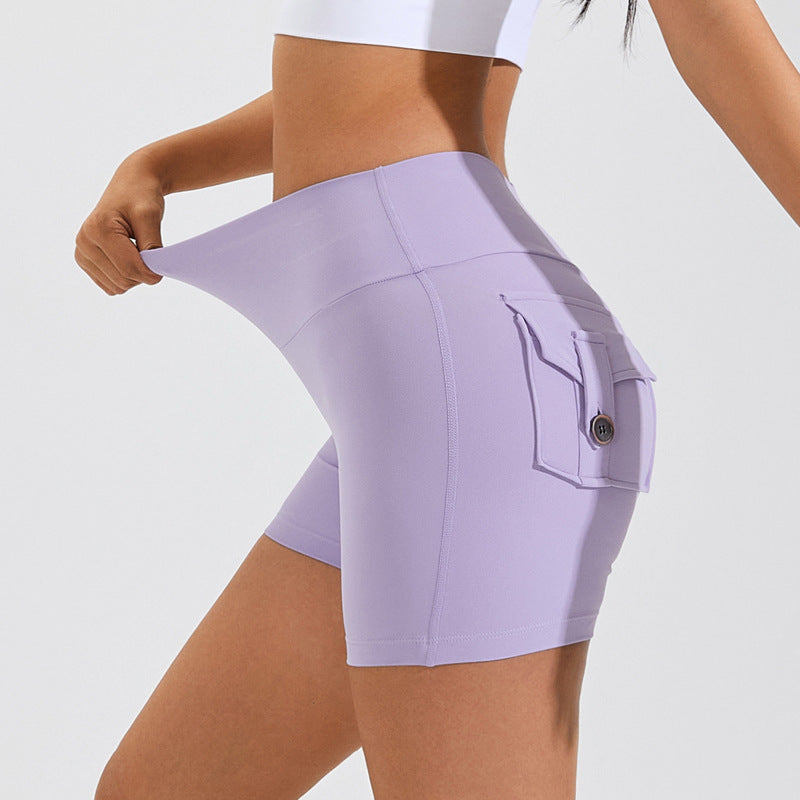 High Waist Hip Lifting Shorts With Pockets Quick Dry Yoga Fitness Sports Pants Summer Women Clothes b8f70024 5a05 4d2c 8110 d