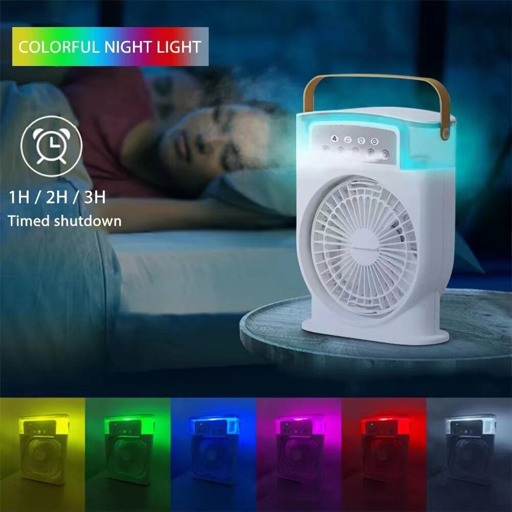 Portable USB Air Conditioner Cooling Fan With 5 Sprays 7 Color Light 600ML Water Tank Spray Mist Air Cooler Humidifiers b9269