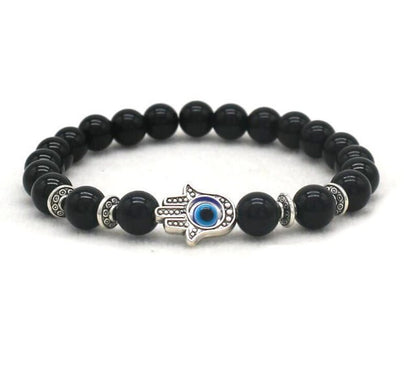 8mm Palm Eye Volcanic Stone Elastic Line Yoga Bracelet - HD Wireless Product #5
