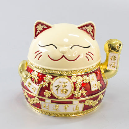 Lucky Cat Ashtray Creativity Personality Trendy Home Living Room With Cover Anti-fly Ash Uxury High-end Simple Ashtray - 图片 10