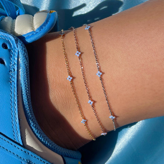 Women's Fashion Blue Flower Anklet b96daf8d 52d8 468e b695 754878720b74