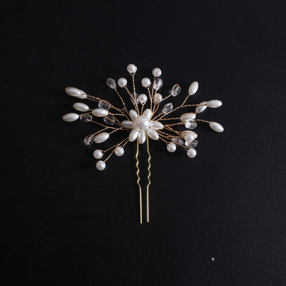 Korean Exquisite Pearl Comb Diamond Crystal Fork Handmade Hairpin Bridal Headwear Accessories b96e2d87 0cc9 4c72 ae6c c4dce67