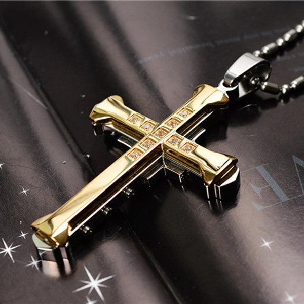 Cross Pendant Silver Gold Black Stainless Steel b974175e ddc3 44e8 9fe8 6731aa9e804b