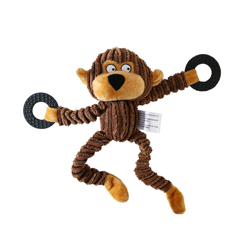 Pet Toy Donkey Shape Corduroy Chew Toy For Dogs Puppy Squeaker Squeaky Plush Bone Molar Dog Toy Pet Training Dog b98647d1 19c