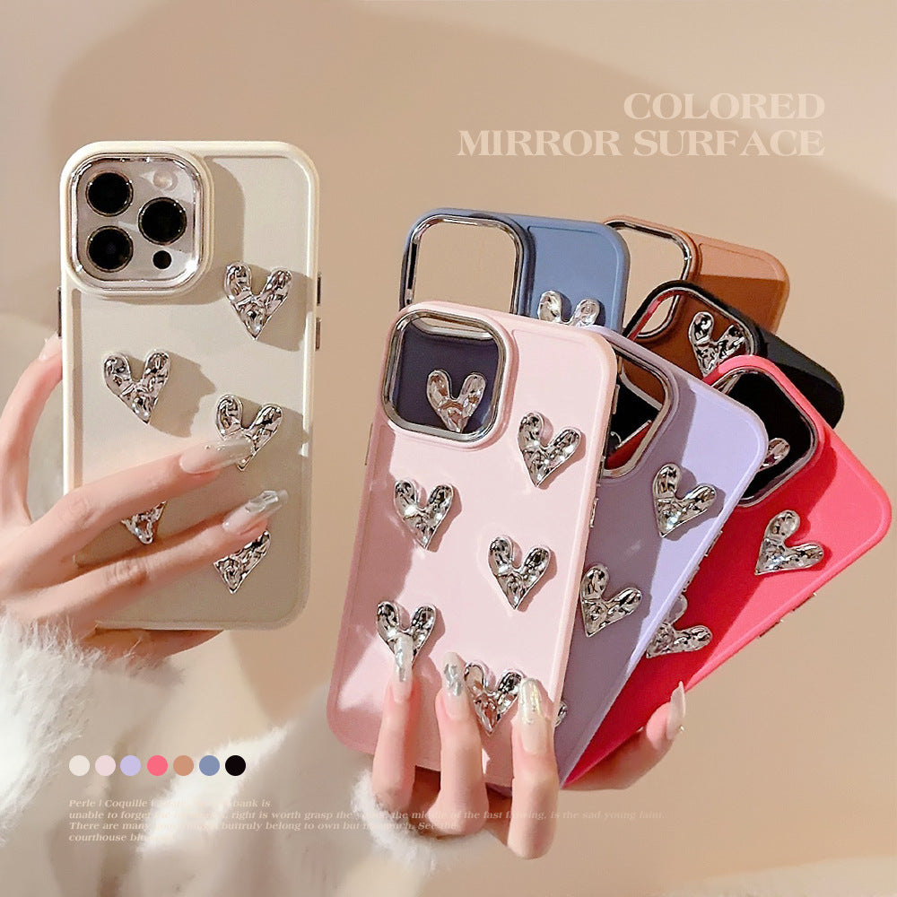 Pleated Metallic Electroplating Heart Mobile Phone Shell b9995cea 1c4d 41ed a73f eb716d219e4d