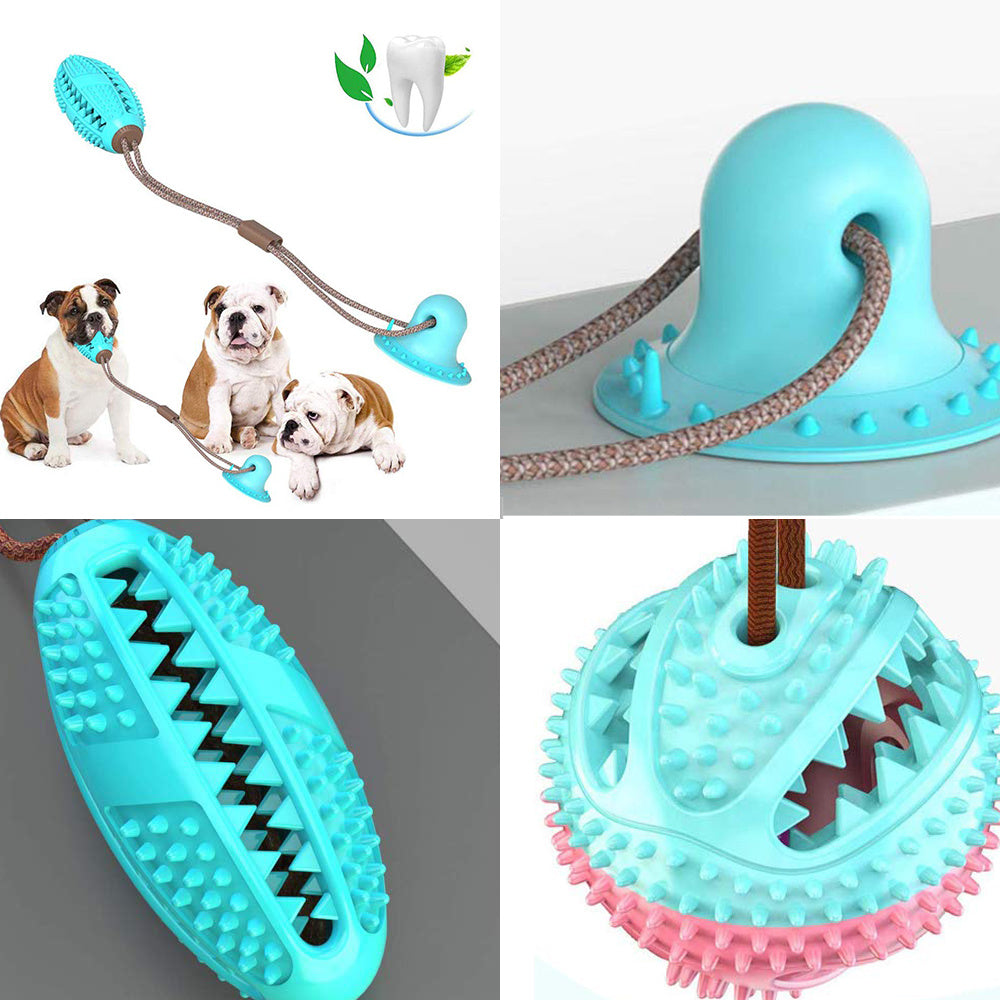 Dog Toys Silicon Suction Cup Tug Interactive Dog Ball Toy For Pet Chew Bite Tooth Cleaning Toothbrush Feeding Pet Supplies b9
