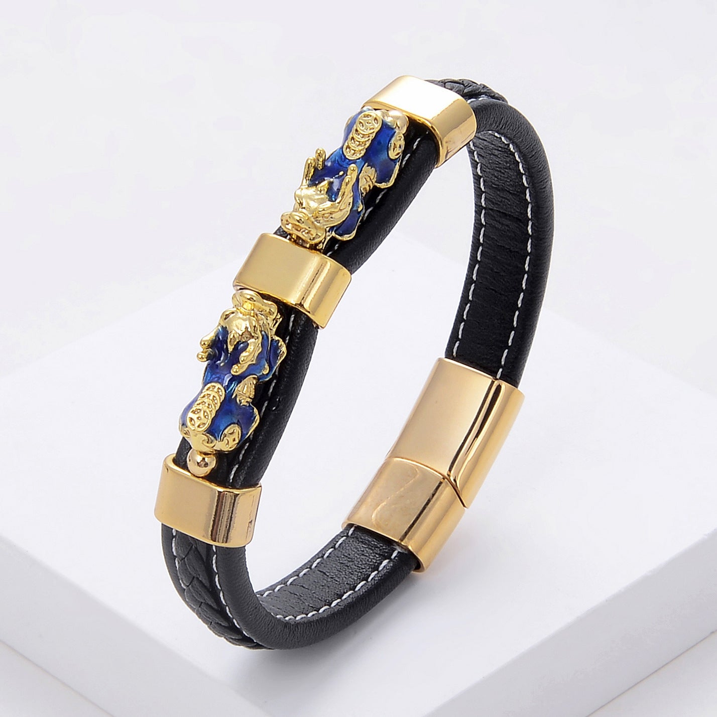 Vintage Braided Leather Rope Bracelet Stainless Steel b9a5e3ba e14d 4655 ad5e af3ecb7fce0e