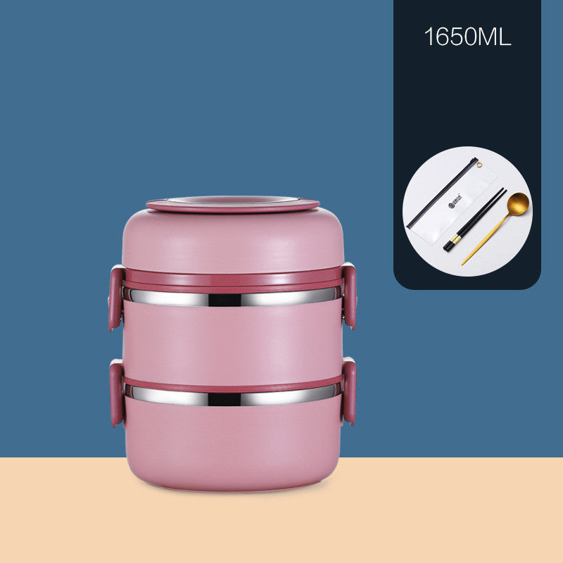 304 Stainless Steel Insulated Barrel Multi-layer Lunch Box - HD Wireless Product #9