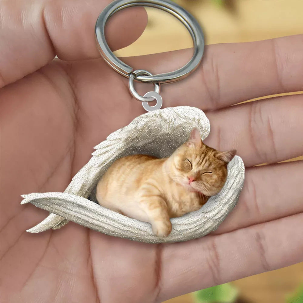 New Unique Dogs And Cats Sleeping Angel Pendant Car Key Ring b9d376a9 a07d 4209 84a6 1ddba071ca77
