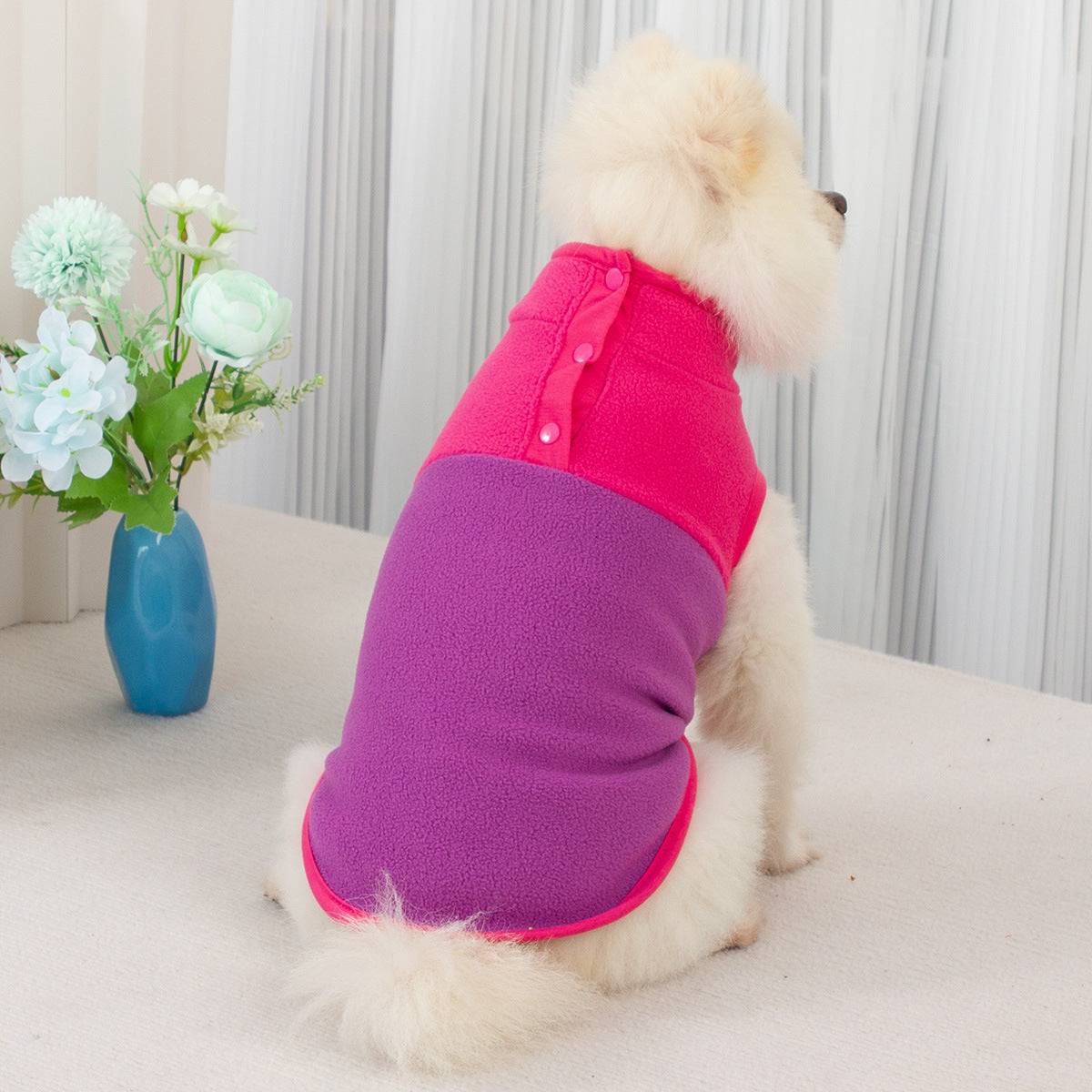 Stand Collar Placket Contrast Color Series European And American Fluffy Jacket b9ef5911 aa68 46a7 9bd2 d0dc1ea0e737