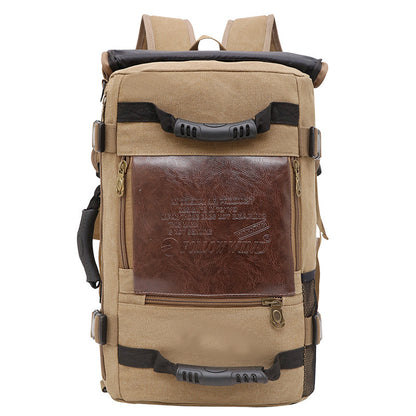 Men Canvas Backpack Huge Travel School Shoulder Computer Backpack Functional Versatile Bags Multifunctional Laptop Bag b9f3c4