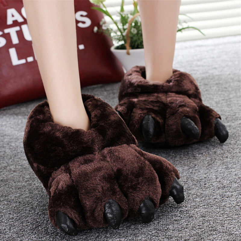 Animal Claw Cotton Slippers Men's And Women's Winter Hand Shaped Brush Fluffy Slippers Dinosaur Cotton b9f908d2 200a 4207 a2a