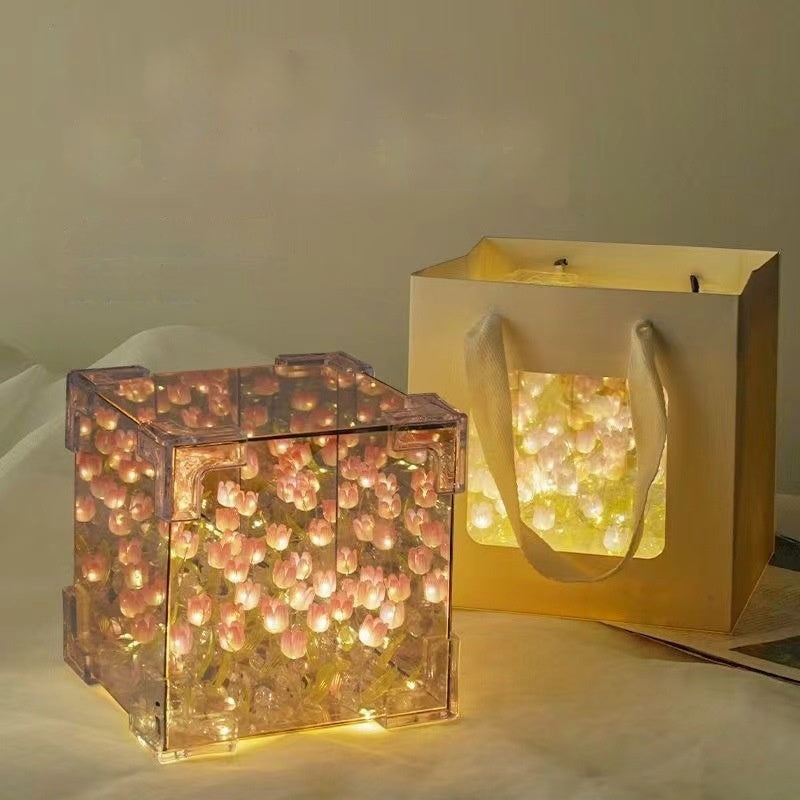Tulip Flower Sea Small Night Lamp Handmade Diy Material Package b9f92b85 fb72 45cf 8e0b 25616fc8e9b8 fine