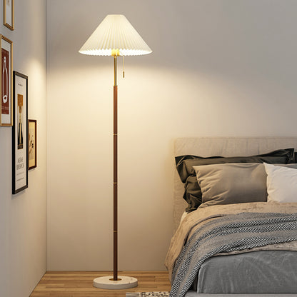 Retro Light Luxury Wood Grain Simple Pleated Floor Lamp Bedroom Bedside Sofa Study Floor Lamp ba221ce4 6e7e 479b b849 806ea31