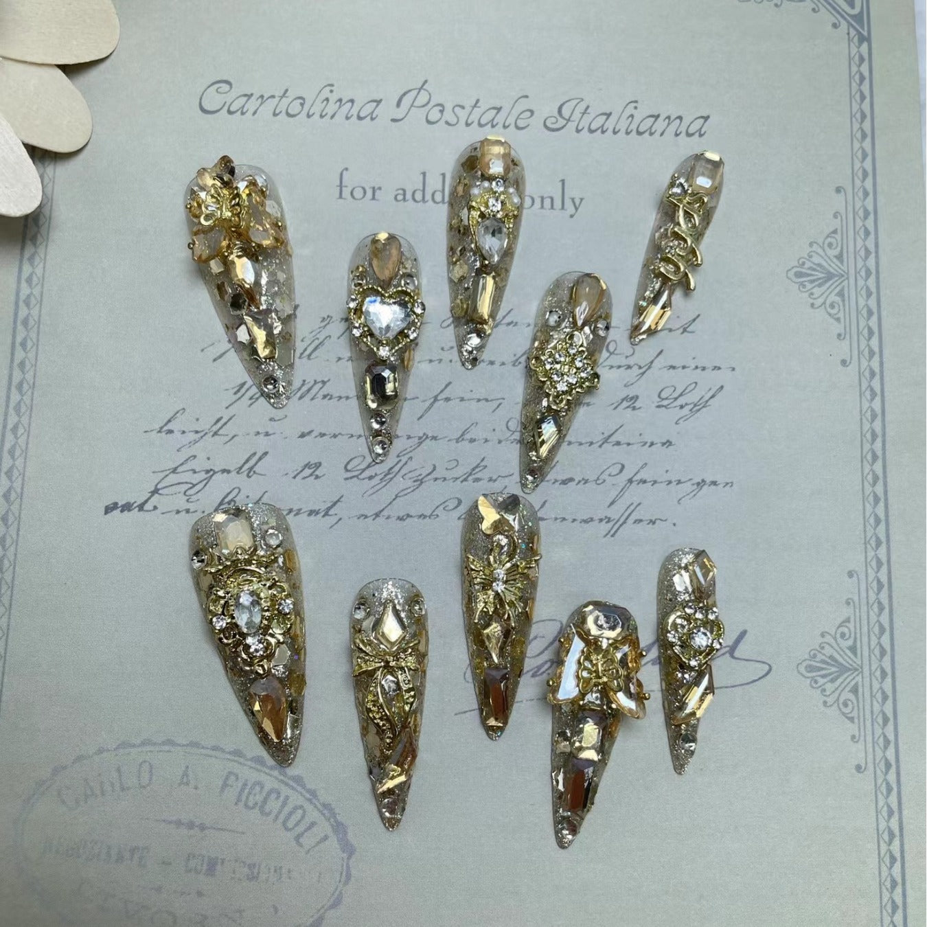 Handmade Wear Nail Luxury Elegant Advanced Heavy Industry Long Manicure ba2857bf f37e 4e8f a504 7678c0136189