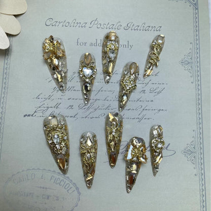 Handmade Wear Nail Luxury Elegant Advanced Heavy Industry Long Manicure ba2857bf f37e 4e8f a504 7678c0136189