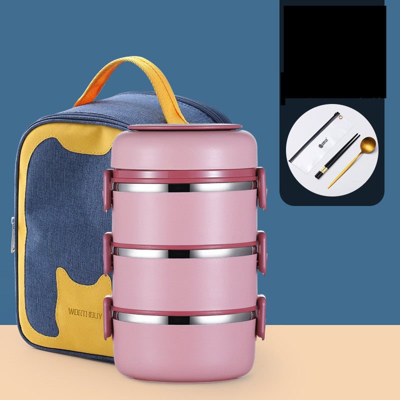 304 Stainless Steel Insulated Barrel Multi-layer Lunch Box - HD Wireless Product #16