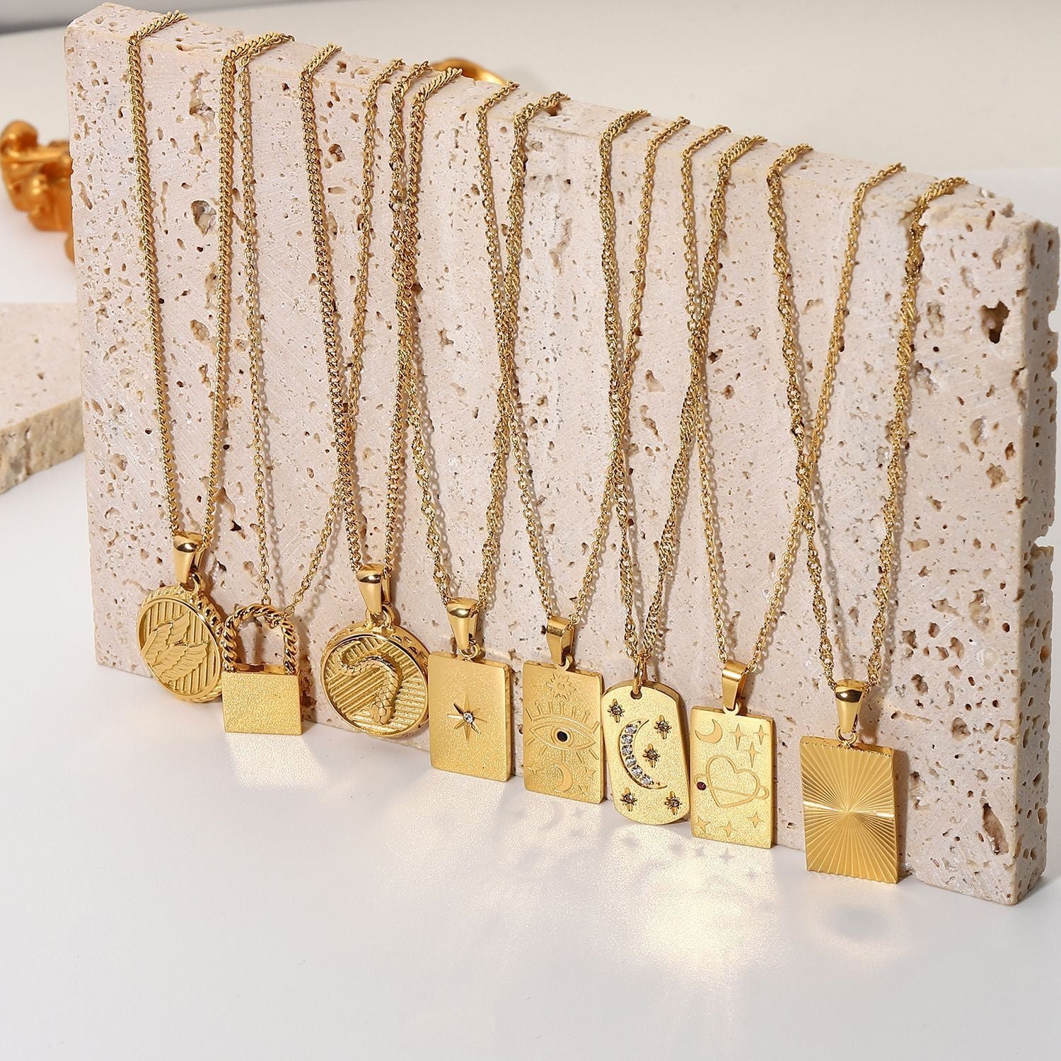 Statement Square Tarot Signet Pendant Necklace ba2c86b7 9272 49a2 b819 1b584322ab41