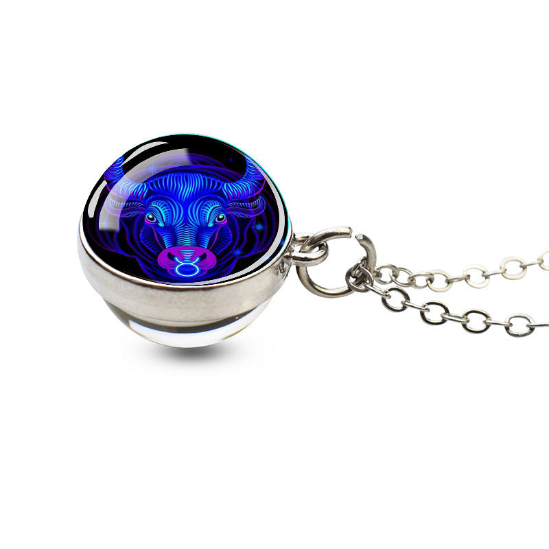 Luminous 12 Constellation Necklace 20mm Silver Creative ba647ca0 ea8c 448f a415 b49a9cb6c36a