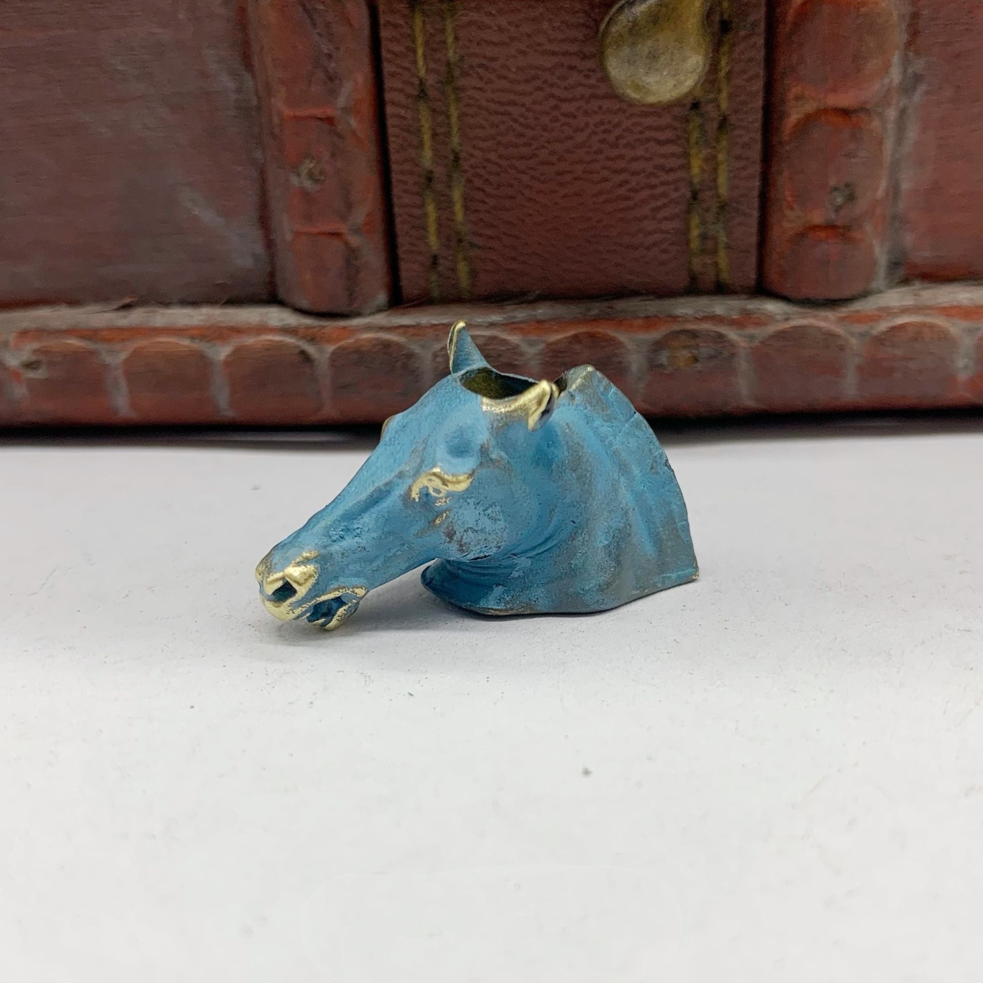 Brass Zodiac Horse Head Pendant White Copper Horse Small Pendant Mongolian Style Personality Parachute Cord Pendant Clothing 