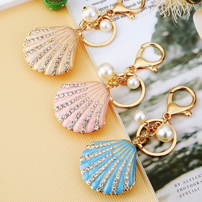 Rhinestone Pearl Shell Car Key Ring ba6b98aa e5b5 4b54 bc41 b9c30c67c9de