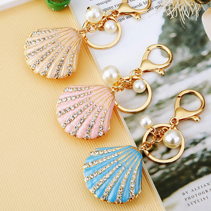 Rhinestone Pearl Shell Car Key Ring ba6b98aa e5b5 4b54 bc41 b9c30c67c9de