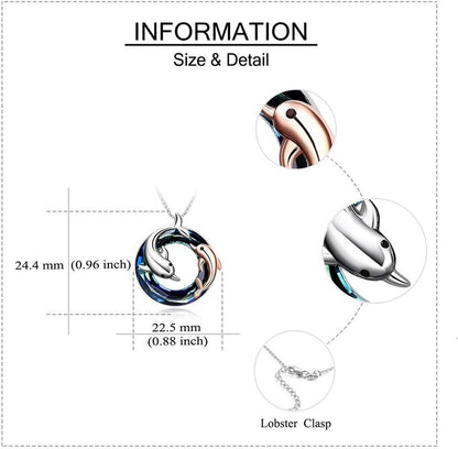 Colorful Circle Crystal Dolphin Pendant Necklace ba98c2d6 4215 410e 81b1 8907c7785e45