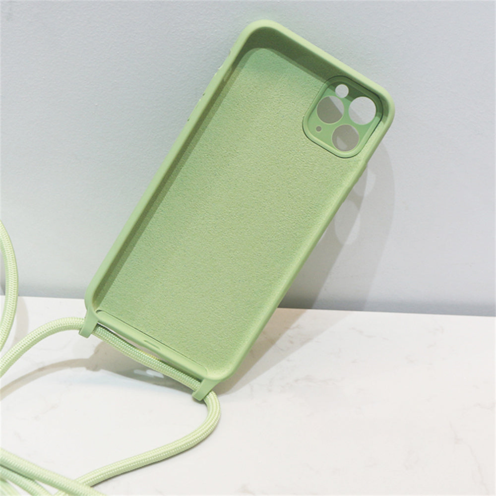 Simple Solid Color Messenger Lanyard Liquid Silicone Fine Hole Mobile Phone Case baa0ef22 4000 493b 9a9d cddcf2cd1fbe