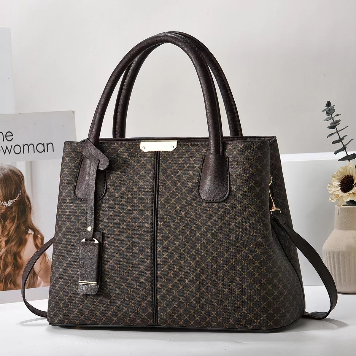 New Printed Tote Portable Shoulder Crossbody Women's Bag Middle-aged Lady Mother High Sense baa1e431 f60b 46fa a9c9 a2b5c2f1c